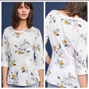 Anthropology t.la White Rooney Knit Top Size Women's XS